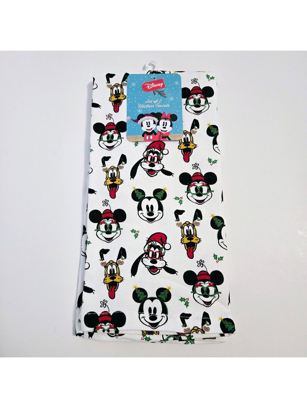 Disney Mickey Mouse & Friends Christmas Holiday Kitchen Towel Set
